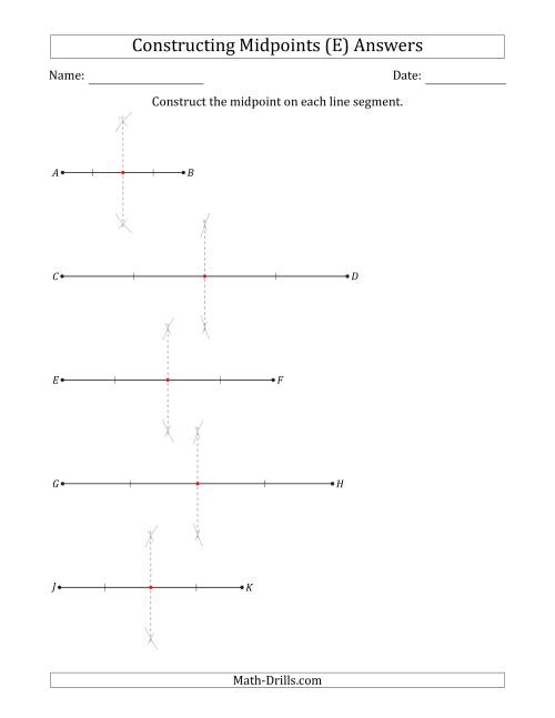 The Constructing Midpoints on Horizontal Line Segments (E) Math Worksheet Page 2