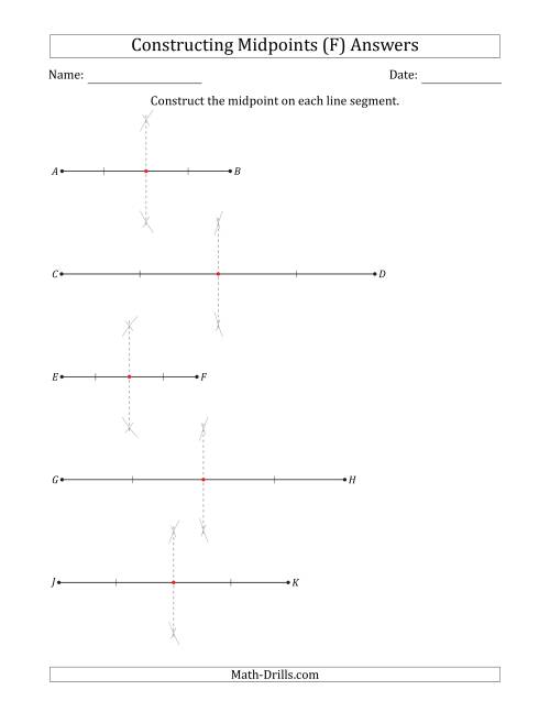 The Constructing Midpoints on Horizontal Line Segments (F) Math Worksheet Page 2
