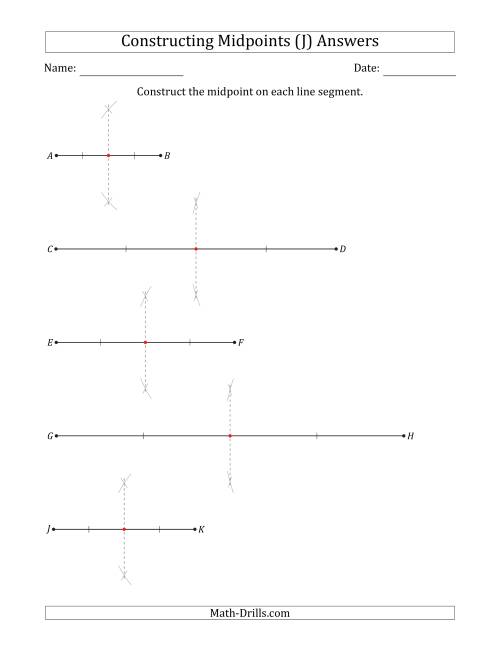 The Constructing Midpoints on Horizontal Line Segments (J) Math Worksheet Page 2
