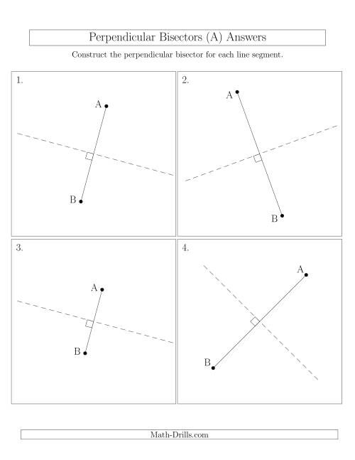 The Perpendicular Bisectors of a Line Segment (A) Math Worksheet Page 2
