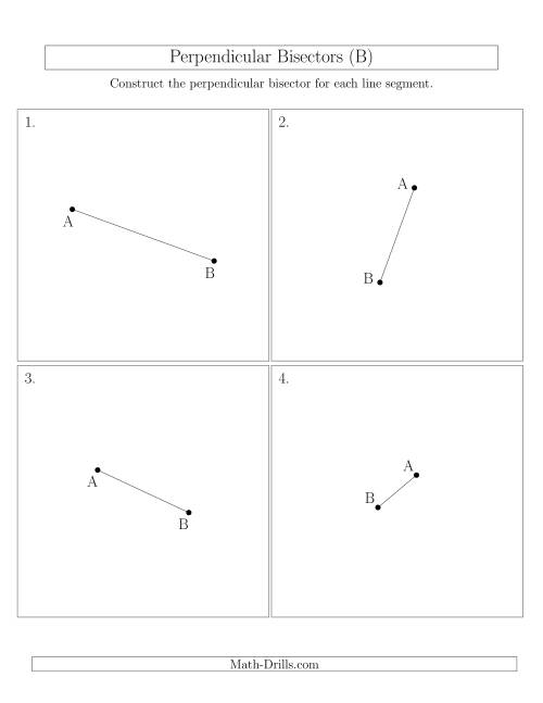 The Perpendicular Bisectors of a Line Segment (B) Math Worksheet