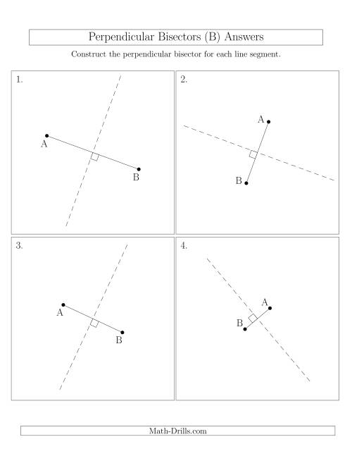 The Perpendicular Bisectors of a Line Segment (B) Math Worksheet Page 2