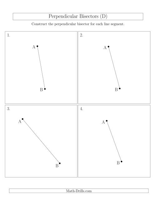The Perpendicular Bisectors of a Line Segment (D) Math Worksheet