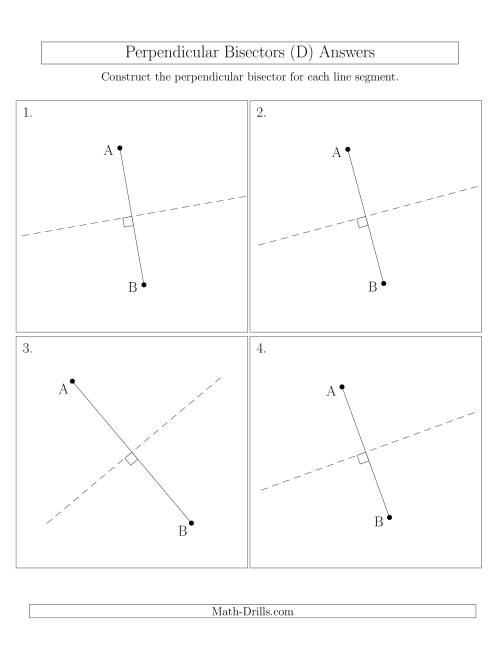 The Perpendicular Bisectors of a Line Segment (D) Math Worksheet Page 2