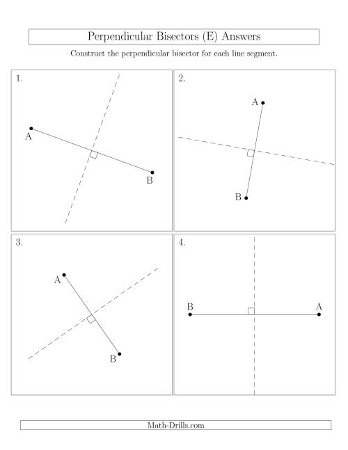 The Perpendicular Bisectors of a Line Segment (E) Math Worksheet Page 2
