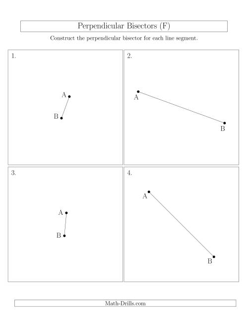 The Perpendicular Bisectors of a Line Segment (F) Math Worksheet
