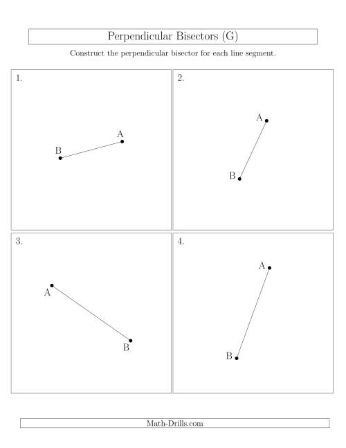 The Perpendicular Bisectors of a Line Segment (G) Math Worksheet