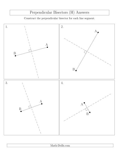 The Perpendicular Bisectors of a Line Segment (H) Math Worksheet Page 2