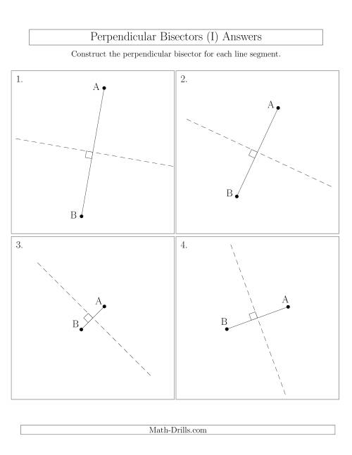 The Perpendicular Bisectors of a Line Segment (I) Math Worksheet Page 2