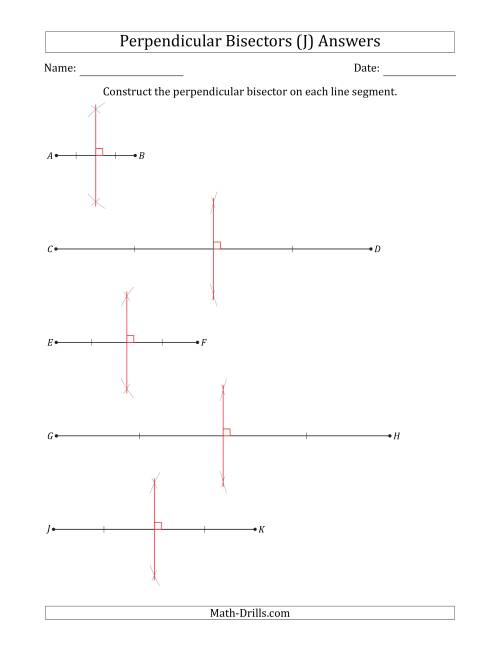 The Constructing Perpendicular Bisectors on Horizontal Line Segments (J) Math Worksheet Page 2