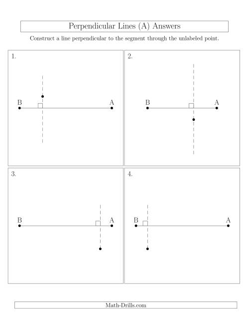 The Construct Perpendicular Lines Through Points Not on a Line Segment (A) Math Worksheet Page 2