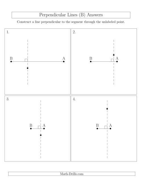 The Construct Perpendicular Lines Through Points Not on a Line Segment (B) Math Worksheet Page 2