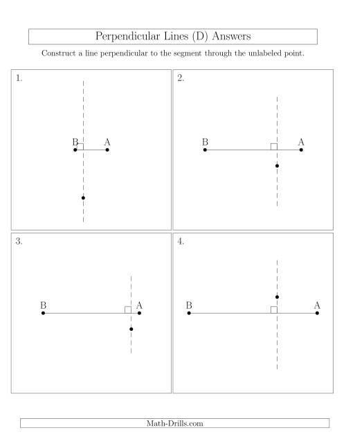 The Construct Perpendicular Lines Through Points Not on a Line Segment (D) Math Worksheet Page 2