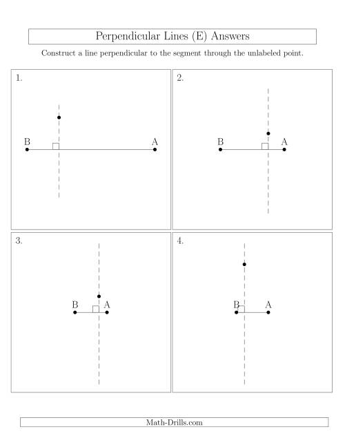 The Construct Perpendicular Lines Through Points Not on a Line Segment (E) Math Worksheet Page 2