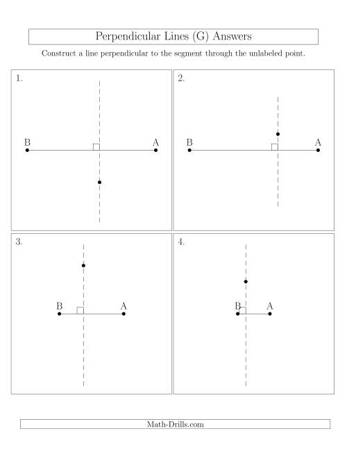 The Construct Perpendicular Lines Through Points Not on a Line Segment (G) Math Worksheet Page 2