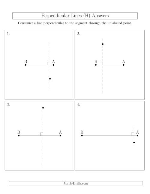 The Construct Perpendicular Lines Through Points Not on a Line Segment (H) Math Worksheet Page 2