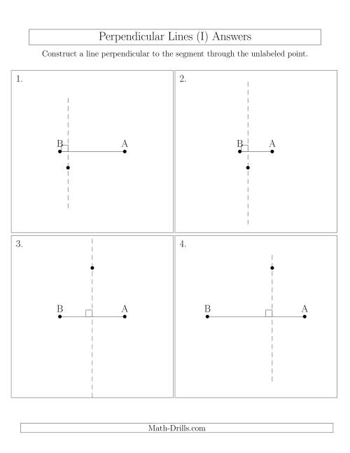 The Construct Perpendicular Lines Through Points Not on a Line Segment (I) Math Worksheet Page 2