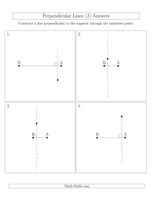 The Construct Perpendicular Lines Through Points Not on a Line Segment (J) Math Worksheet Page 2