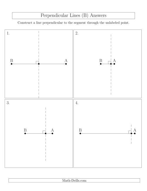 The Construct Perpendicular Lines Through Points on a Line Segment (B) Math Worksheet Page 2