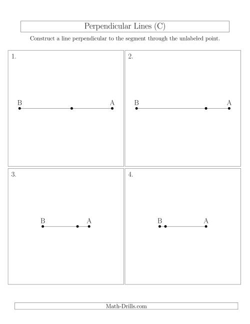 The Construct Perpendicular Lines Through Points on a Line Segment (C) Math Worksheet
