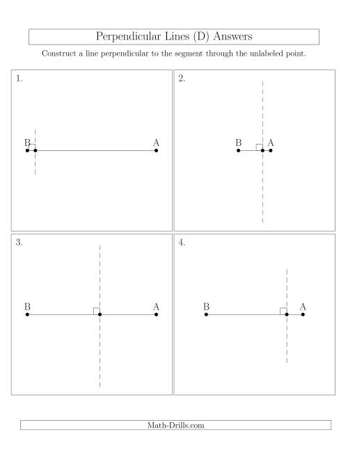The Construct Perpendicular Lines Through Points on a Line Segment (D) Math Worksheet Page 2