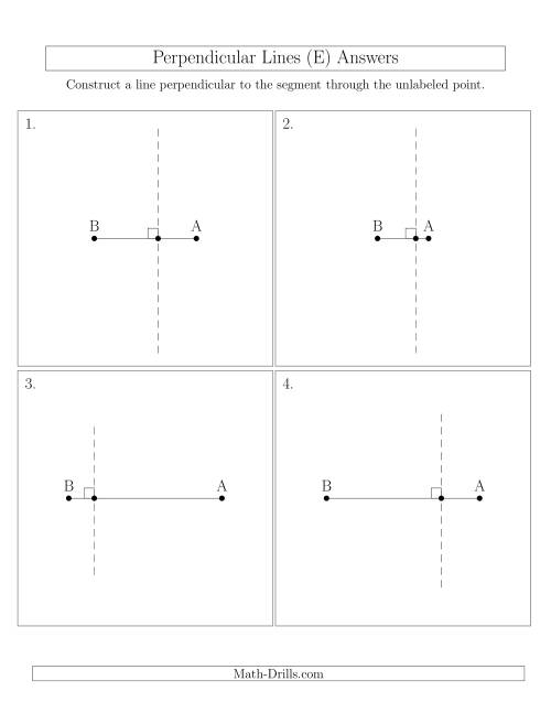 The Construct Perpendicular Lines Through Points on a Line Segment (E) Math Worksheet Page 2