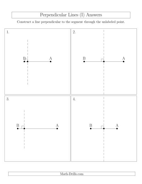 The Construct Perpendicular Lines Through Points on a Line Segment (I) Math Worksheet Page 2