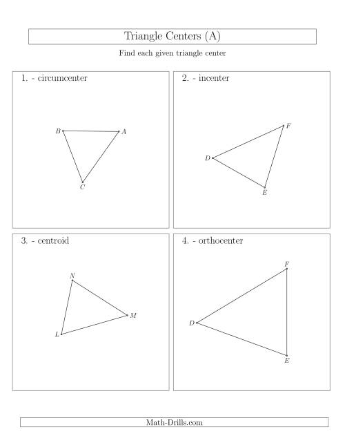 The Contructing Centers for Acute Triangles (A) Math Worksheet