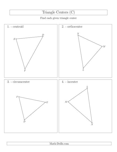 The Contructing Centers for Acute Triangles (C) Math Worksheet