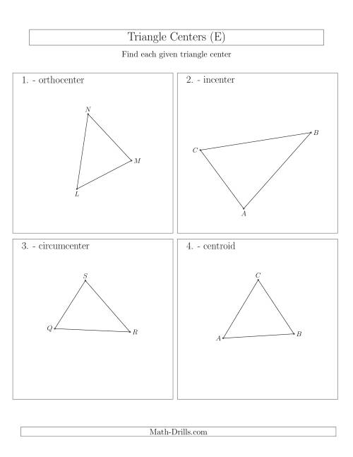 The Contructing Centers for Acute Triangles (E) Math Worksheet