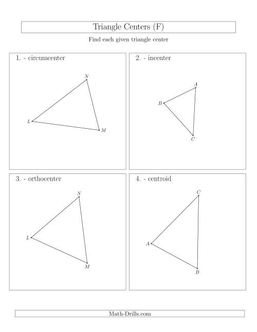 The Contructing Centers for Acute Triangles (F) Math Worksheet