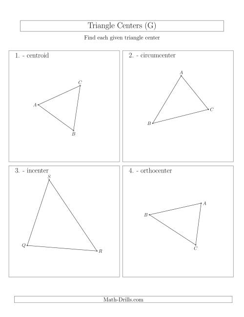 The Contructing Centers for Acute Triangles (G) Math Worksheet