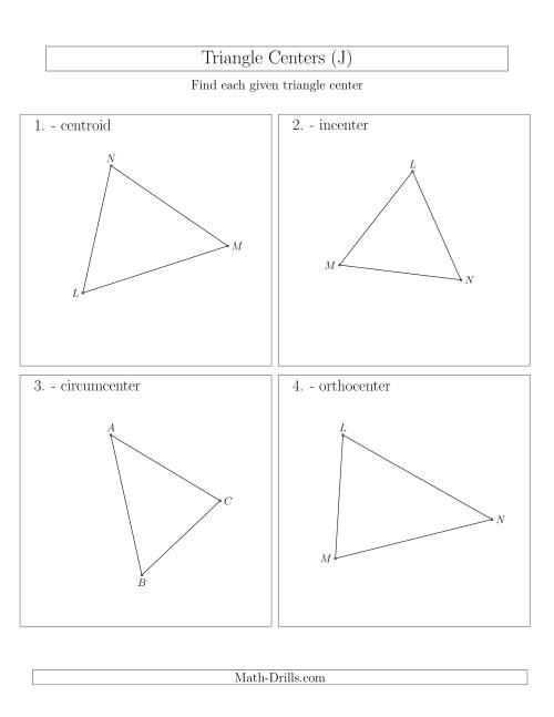 The Contructing Centers for Acute Triangles (J) Math Worksheet