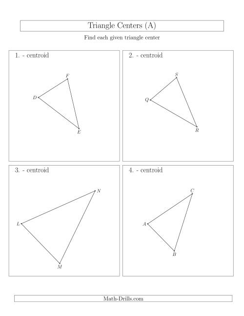 The Contructing Centroids for Acute Triangles (A) Math Worksheet
