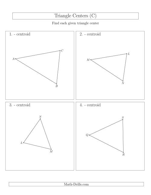 The Contructing Centroids for Acute Triangles (C) Math Worksheet