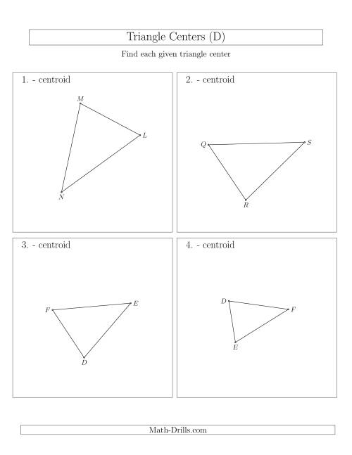 The Contructing Centroids for Acute Triangles (D) Math Worksheet