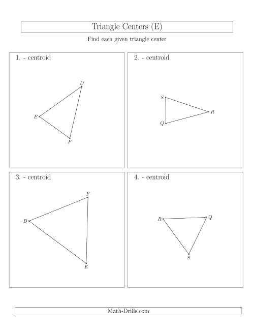 The Contructing Centroids for Acute Triangles (E) Math Worksheet
