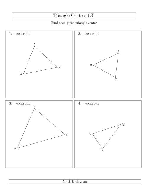 The Contructing Centroids for Acute Triangles (G) Math Worksheet