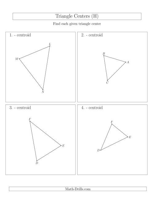 The Contructing Centroids for Acute Triangles (H) Math Worksheet