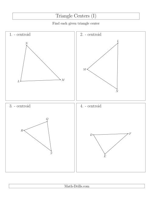 The Contructing Centroids for Acute Triangles (I) Math Worksheet