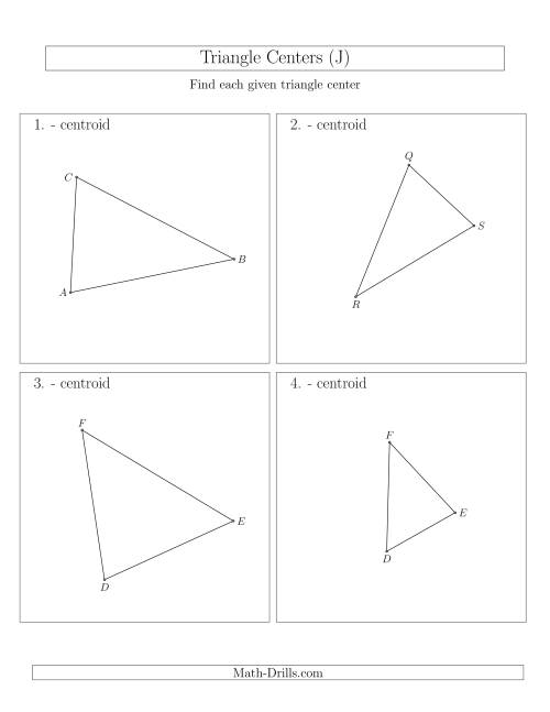 The Contructing Centroids for Acute Triangles (J) Math Worksheet