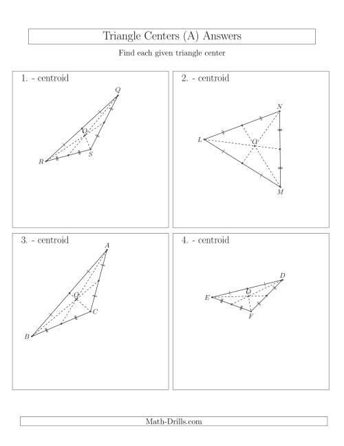 The Contructing Centroids for Acute and Obtuse Triangles (A) Math Worksheet Page 2