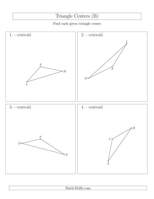 The Contructing Centroids for Acute and Obtuse Triangles (B) Math Worksheet