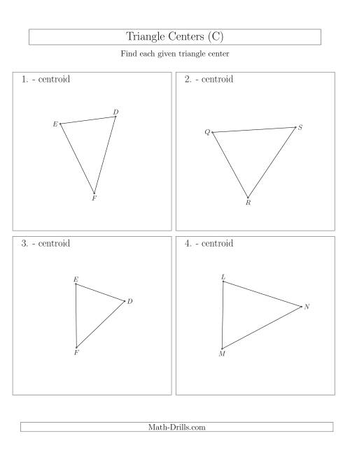 The Contructing Centroids for Acute and Obtuse Triangles (C) Math Worksheet