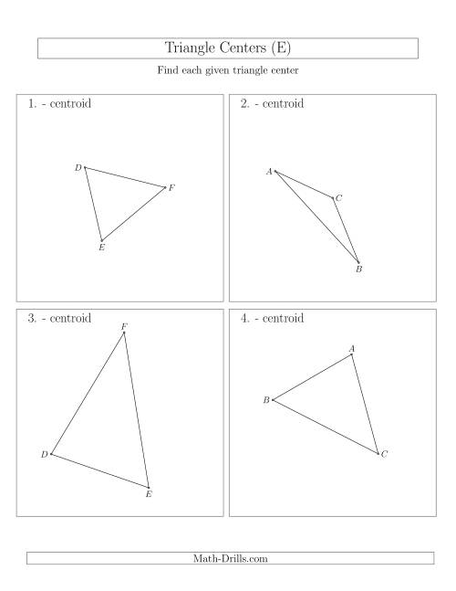 The Contructing Centroids for Acute and Obtuse Triangles (E) Math Worksheet