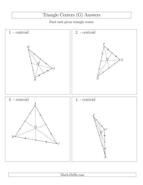 The Contructing Centroids for Acute and Obtuse Triangles (G) Math Worksheet Page 2