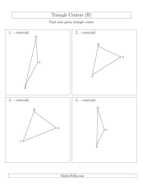 The Contructing Centroids for Acute and Obtuse Triangles (H) Math Worksheet