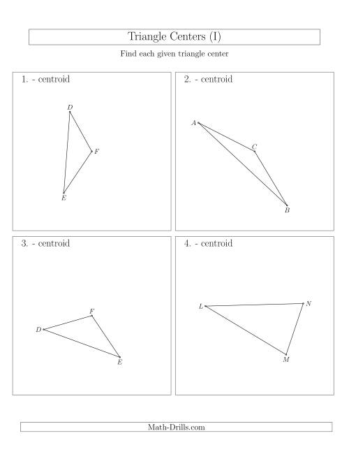 The Contructing Centroids for Acute and Obtuse Triangles (I) Math Worksheet