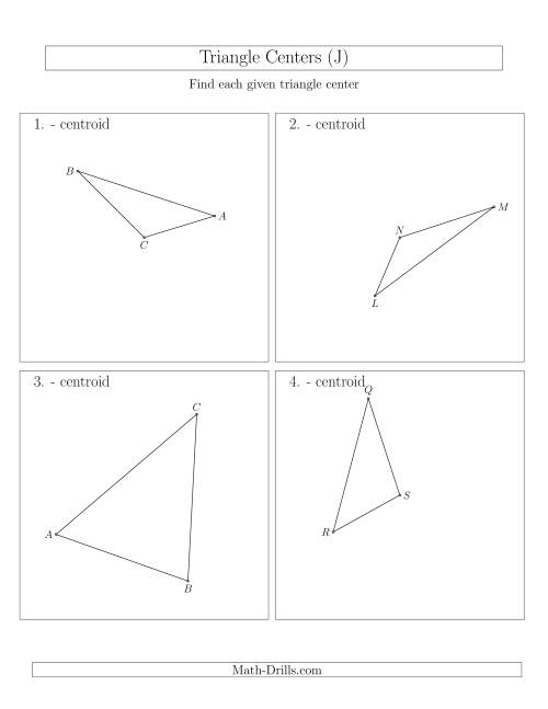 The Contructing Centroids for Acute and Obtuse Triangles (J) Math Worksheet