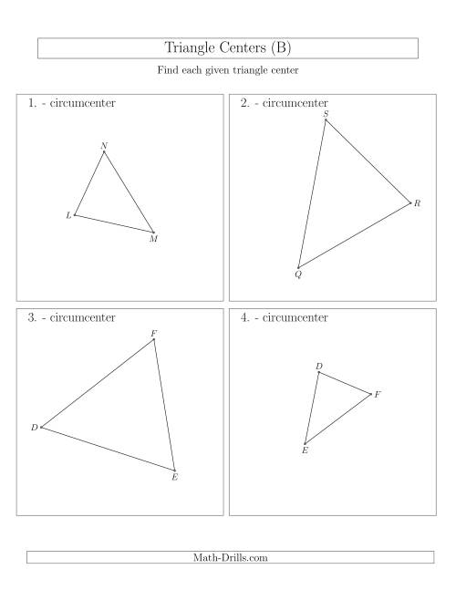 The Contructing Circumcenters for Acute Triangles (B) Math Worksheet